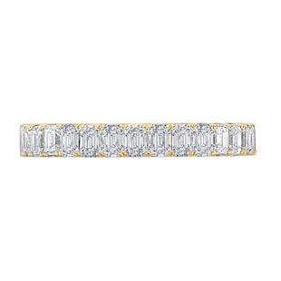 Mappin & Webb 18ct Yellow Gold 2.50ct Emerald Cut Diamond Claw Set Full Eternity Ring