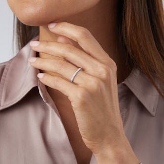 Goldsmiths 9ct White Gold 0.25ct Diamond Stacker Eternity Ring Goldsmiths 9ct White Gold 0.25ct Diamond Stacker Eternity Ring