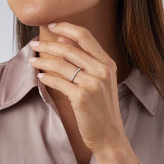 Goldsmiths 9ct Yellow Gold 0.25ct Diamond Stacker Eternity Ring Goldsmiths 9ct Yellow Gold 0.25ct Diamond Stacker Eternity Ring