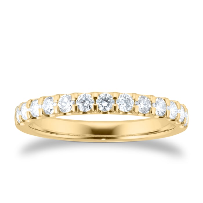 Goldsmiths 18ct Yellow Gold 0.50ct Diamond Claw Set Eternity Ring