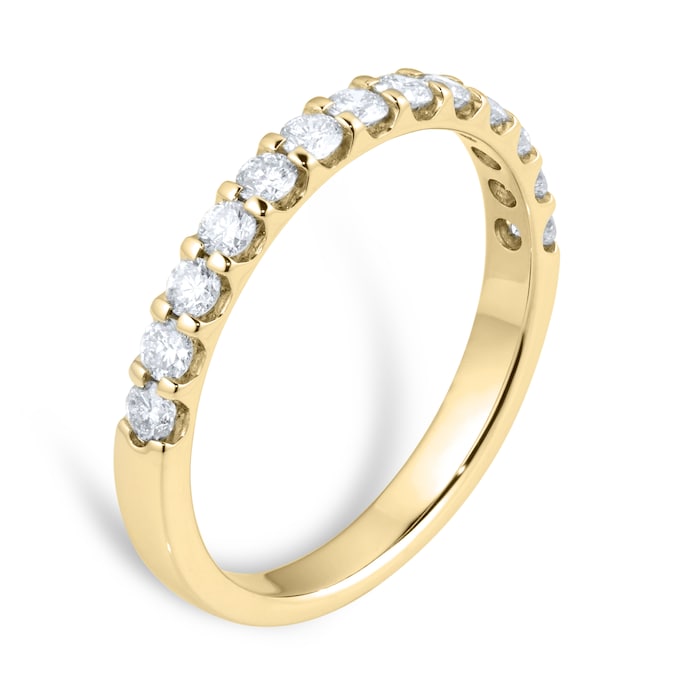 Goldsmiths 18ct Yellow Gold 0.50ct Diamond Claw Set Eternity Ring