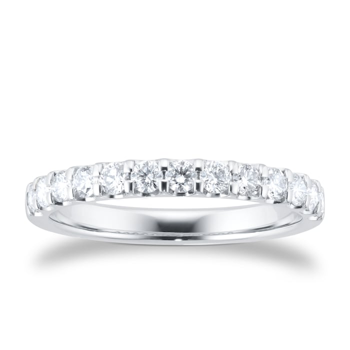 Goldsmiths Platinum 0.50ct Diamond Claw Set Eternity Ring