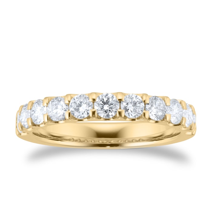 Goldsmiths 18ct Yellow Gold 1.00ct Diamond Claw Set Eternity Ring