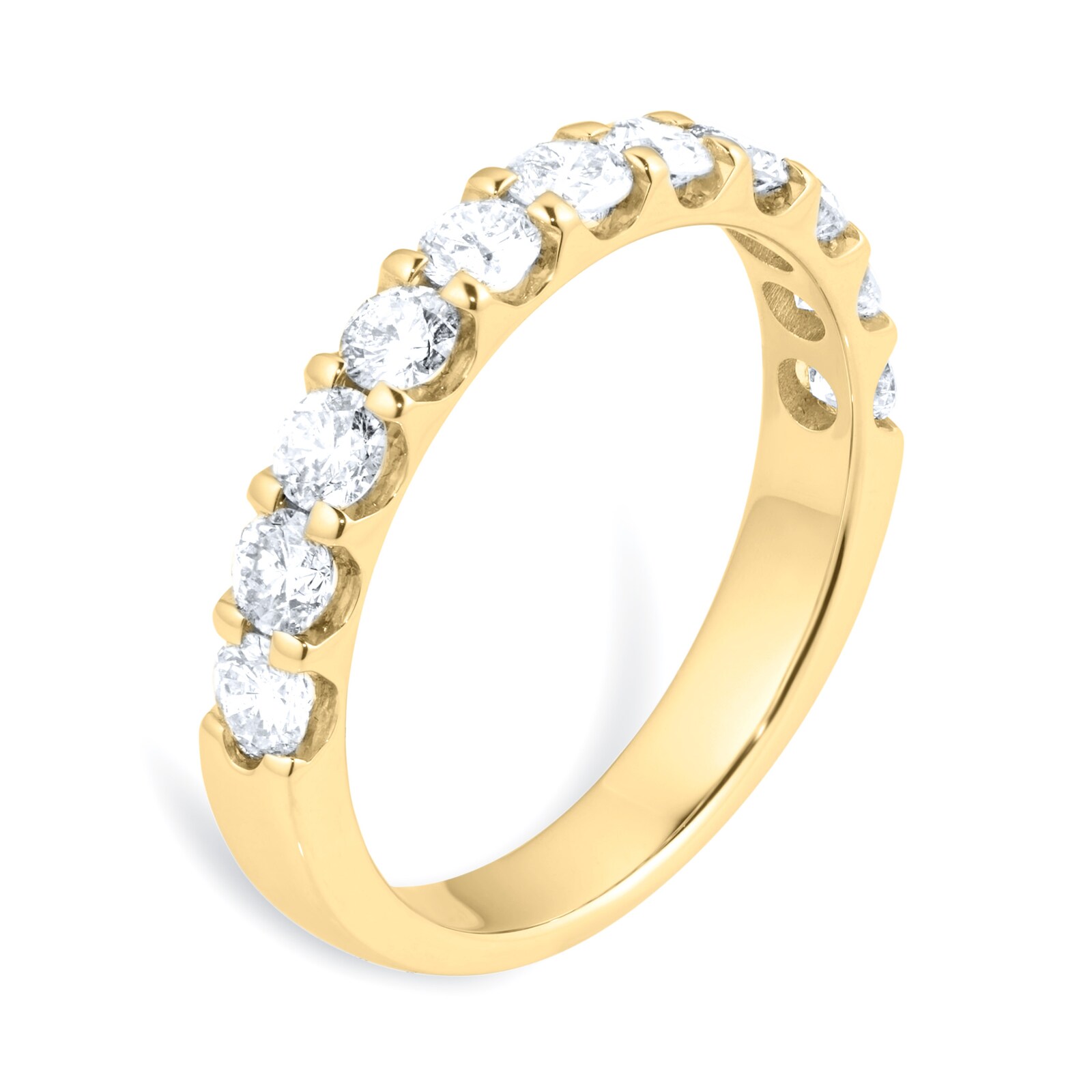 Goldsmiths 18ct Yellow Gold 1.00ct Diamond Claw Set Eternity Ring