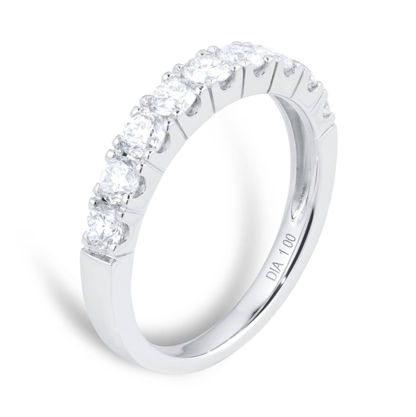 Mappin & Webb Platinum 1.00cttw Diamond Claw Set Eternity Ring - Ring Size J