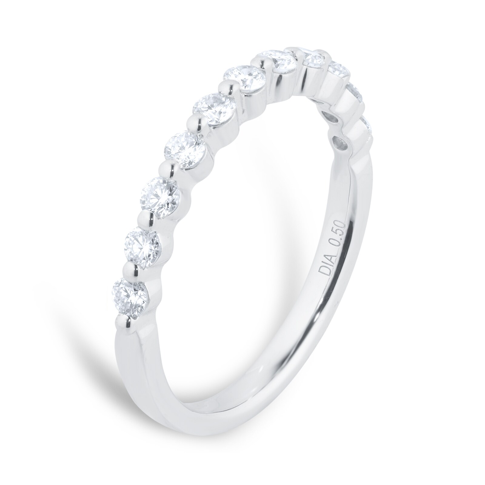 Goldsmiths Platinum 0.50cttw Diamond Stacker Eternity Ring