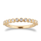 Goldsmiths 18ct Yellow Gold 0.25cttw Diamond Round Bezel Eternity Ring