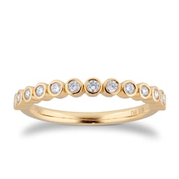 06507363 - 18ct Yellow Gold 0.25cttw Diamond Round Bezel Eternity Ring