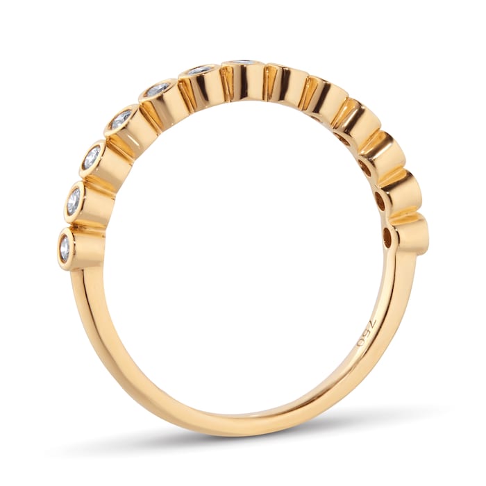 Goldsmiths 18ct Yellow Gold 0.25cttw Diamond Round Bezel Eternity Ring