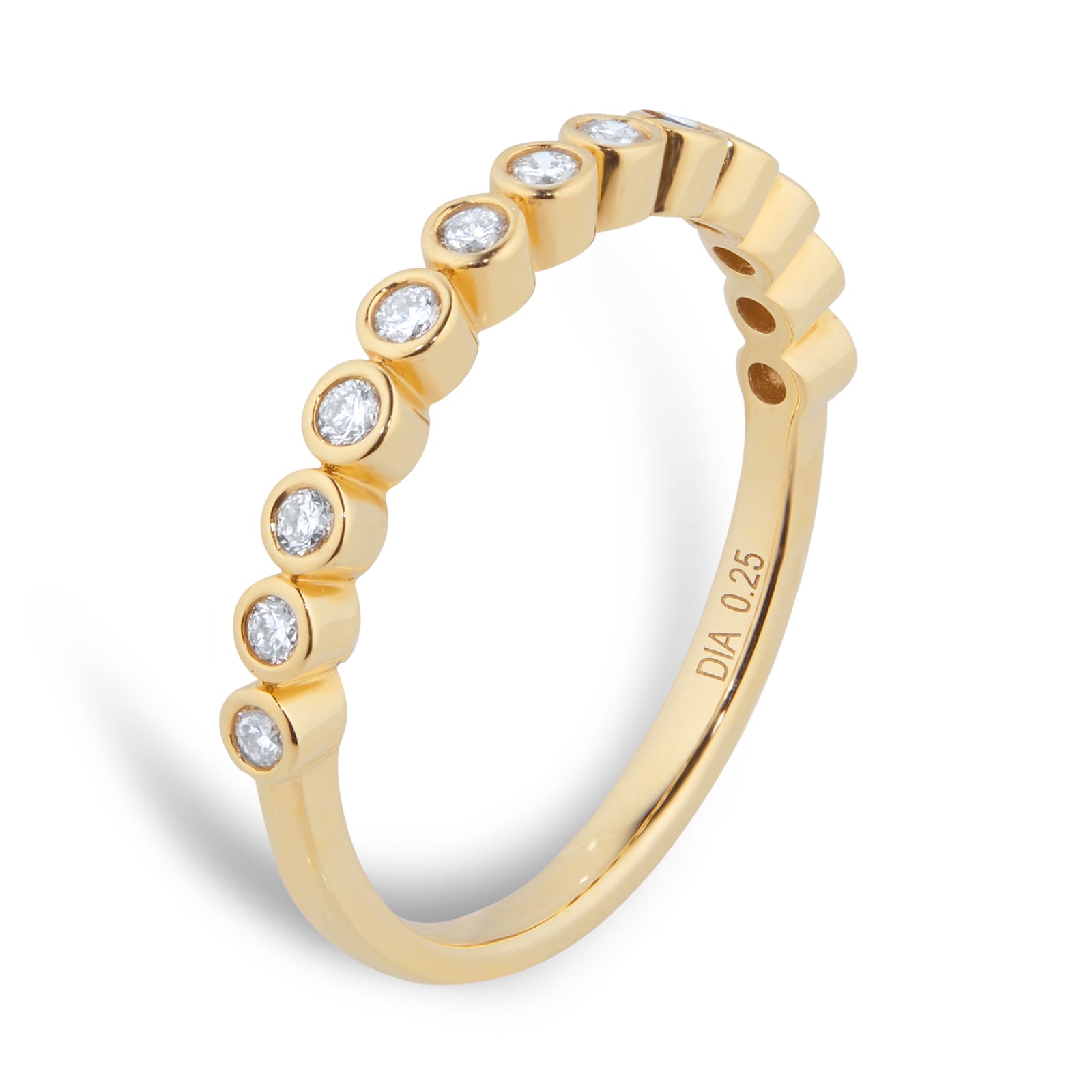 Goldsmiths 18ct Yellow Gold 0.25cttw Diamond Round Bezel Eternity Ring Goldsmiths 18ct Yellow Gold 0.25cttw Diamond Round Bezel Eternity Ring