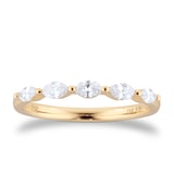 Goldsmiths 18ct Yellow Gold 0.35cttw Diamond Marquise Stck Eternity Ring