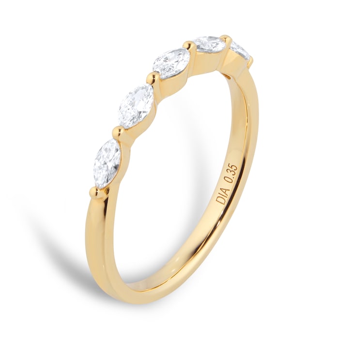 Goldsmiths 18ct Yellow Gold 0.35cttw Diamond Marquise Stck Eternity Ring