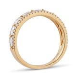 Goldsmiths 18ct Yellow Gold 0.80cttw Diamond Marquise Multi Row Eternity Ring