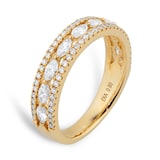 Goldsmiths 18ct Yellow Gold 0.80cttw Diamond Marquise Multi Row Eternity Ring