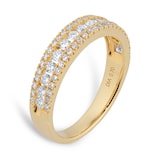 Goldsmiths 18ct Yellow Gold 0.70cttw Diamond Three Row Eternity Ring