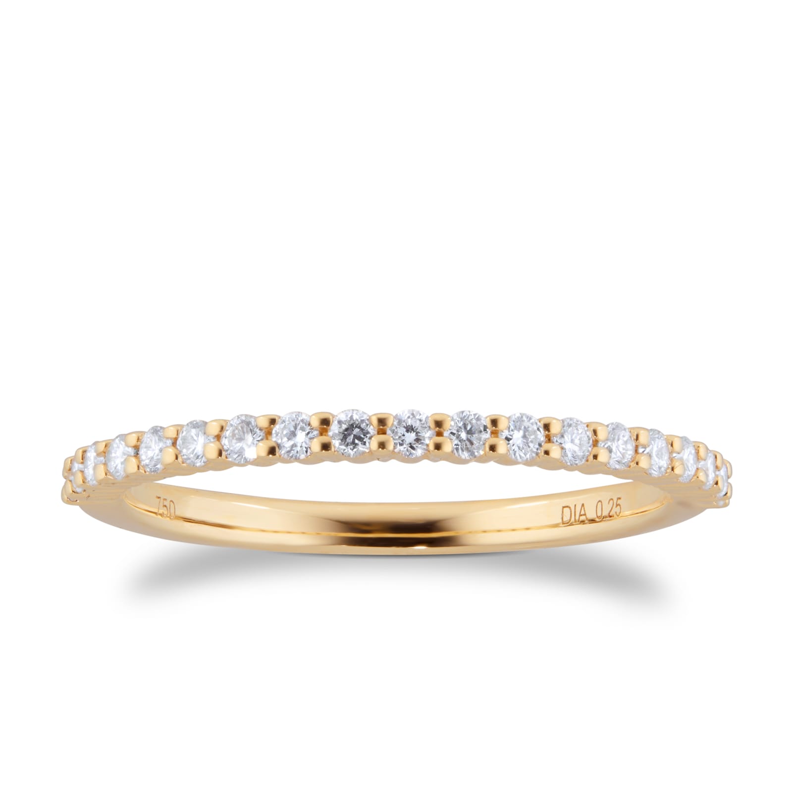Goldsmiths 18ct Yellow Gold 0.25cttw Diamond Double Prong Eternity Ring Goldsmiths 18ct Yellow Gold 0.25cttw Diamond Double Prong Eternity Ring