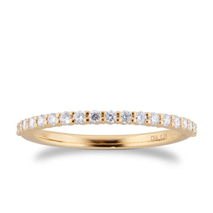 Goldsmiths 18ct Yellow Gold 0.25cttw Diamond Double Prong Eternity Ring