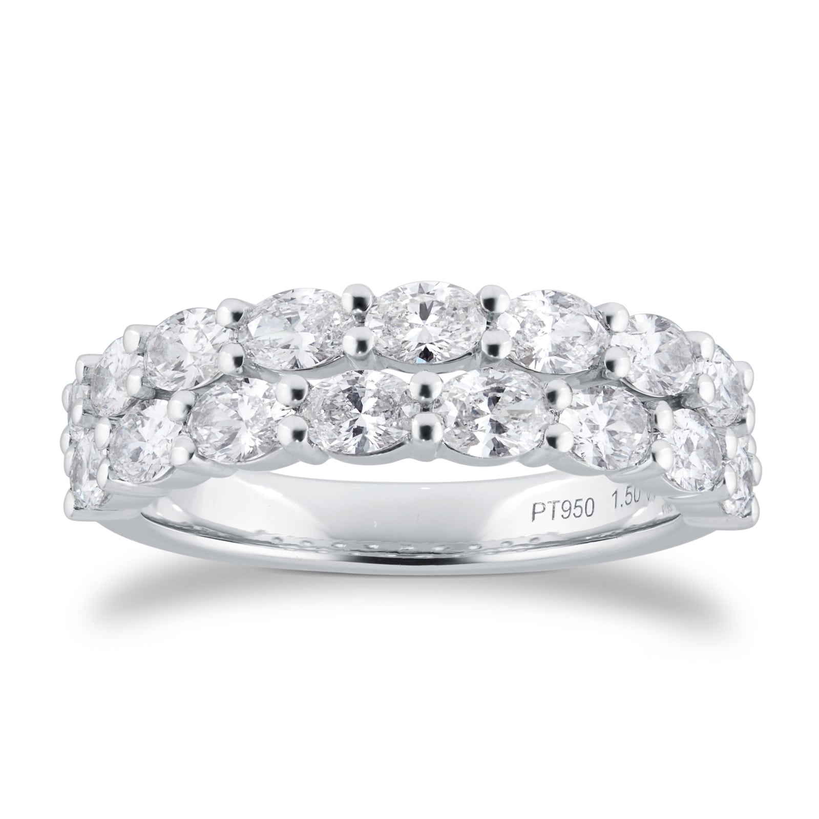 Mappin & Webb Platinum 1.50cttw Oval Cut Diamond Double Row Etenrity Ring Mappin & Webb Platinum 1.50cttw Oval Cut Diamond Double Row Etenrity Ring