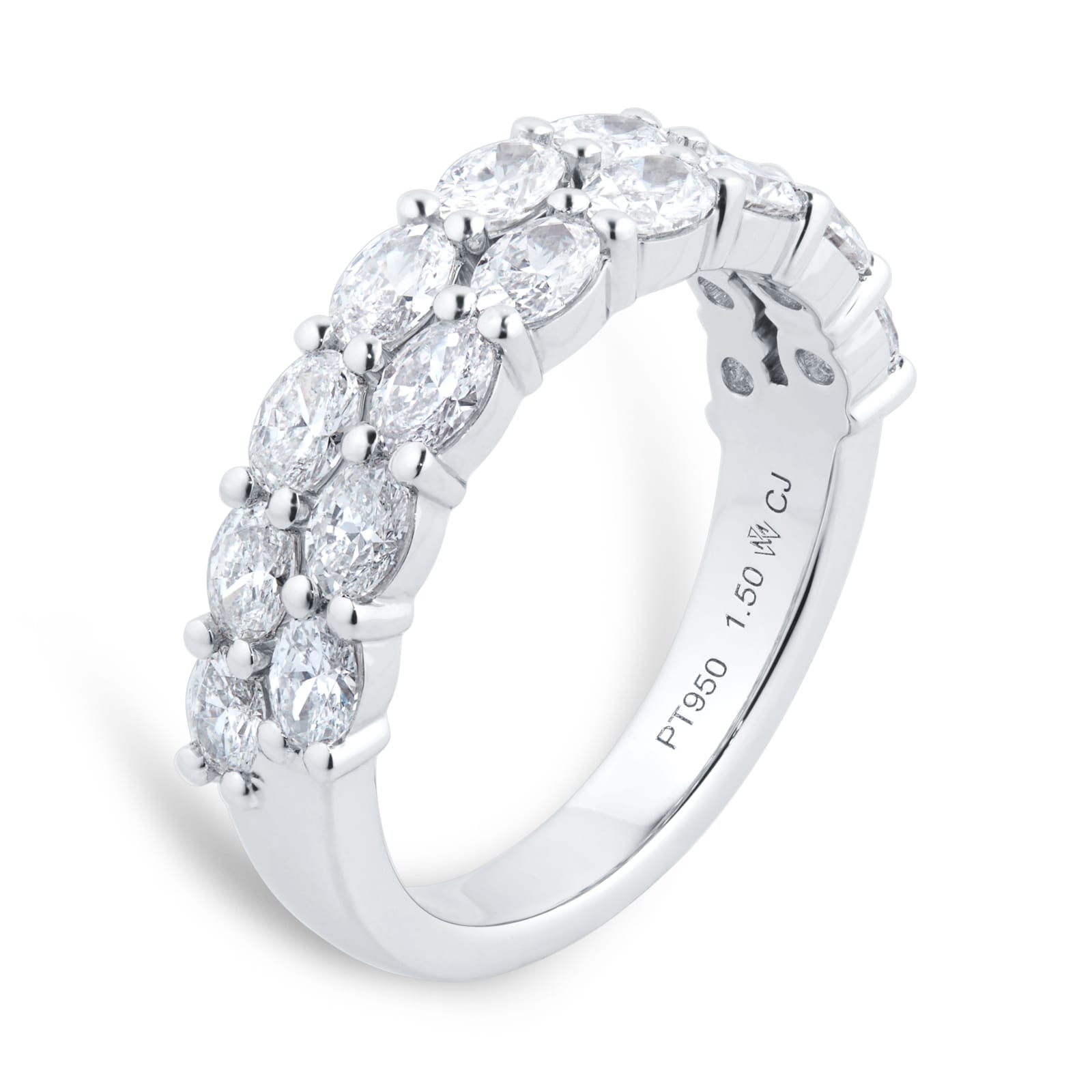 Mappin & Webb Platinum 1.50cttw Oval Cut Diamond Double Row Etenrity Ring Mappin & Webb Platinum 1.50cttw Oval Cut Diamond Double Row Etenrity Ring