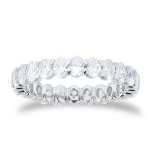 Goldsmiths Platinum 2.00cttw Oval Cut Diamond Full Eternity Ring