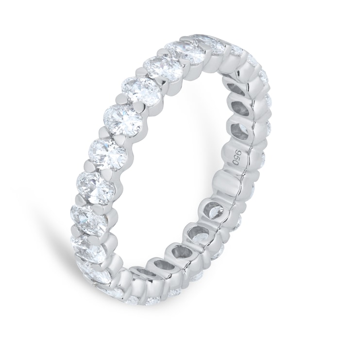 Goldsmiths Platinum 2.00cttw Oval Cut Diamond Full Eternity Ring