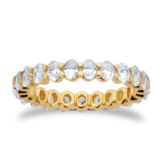 Goldsmiths 18ct Yellow Gold 2.00cttw Oval Cut Diamond Full Eternity Ring