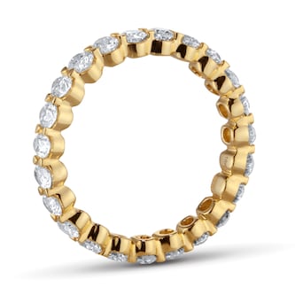 Goldsmiths 18ct Yellow Gold 2.00cttw Oval Cut Diamond Full Eternity Ring
