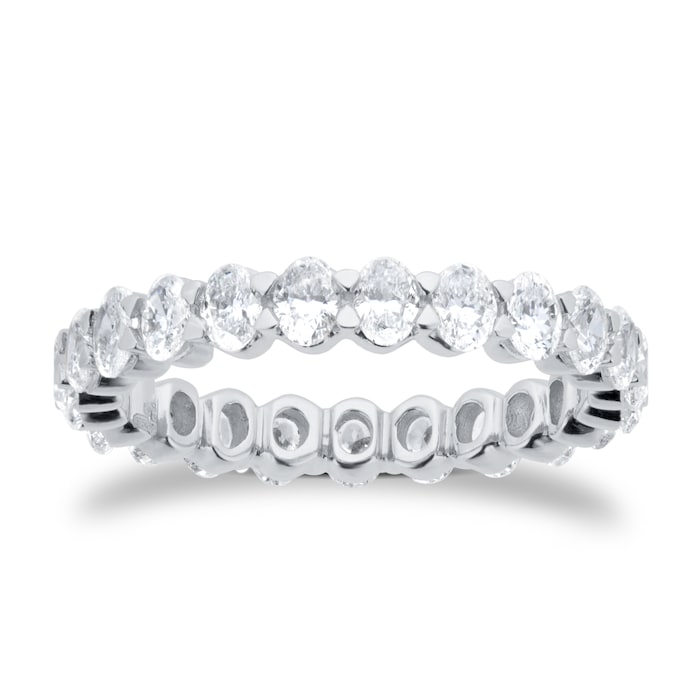 Goldsmiths Platinum 3.00cttw Oval Cut Diamond Full Eternity Ring