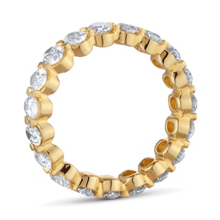 Goldsmiths 18ct Yellow Gold 3.00cttw Oval Cut Diamond Full Eternity Ring