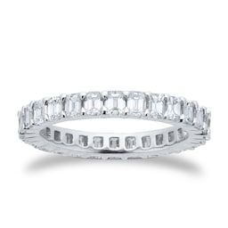 06507393 - Platinum 2.00cttw Emerald Cut Diamond Full Eternity Ring