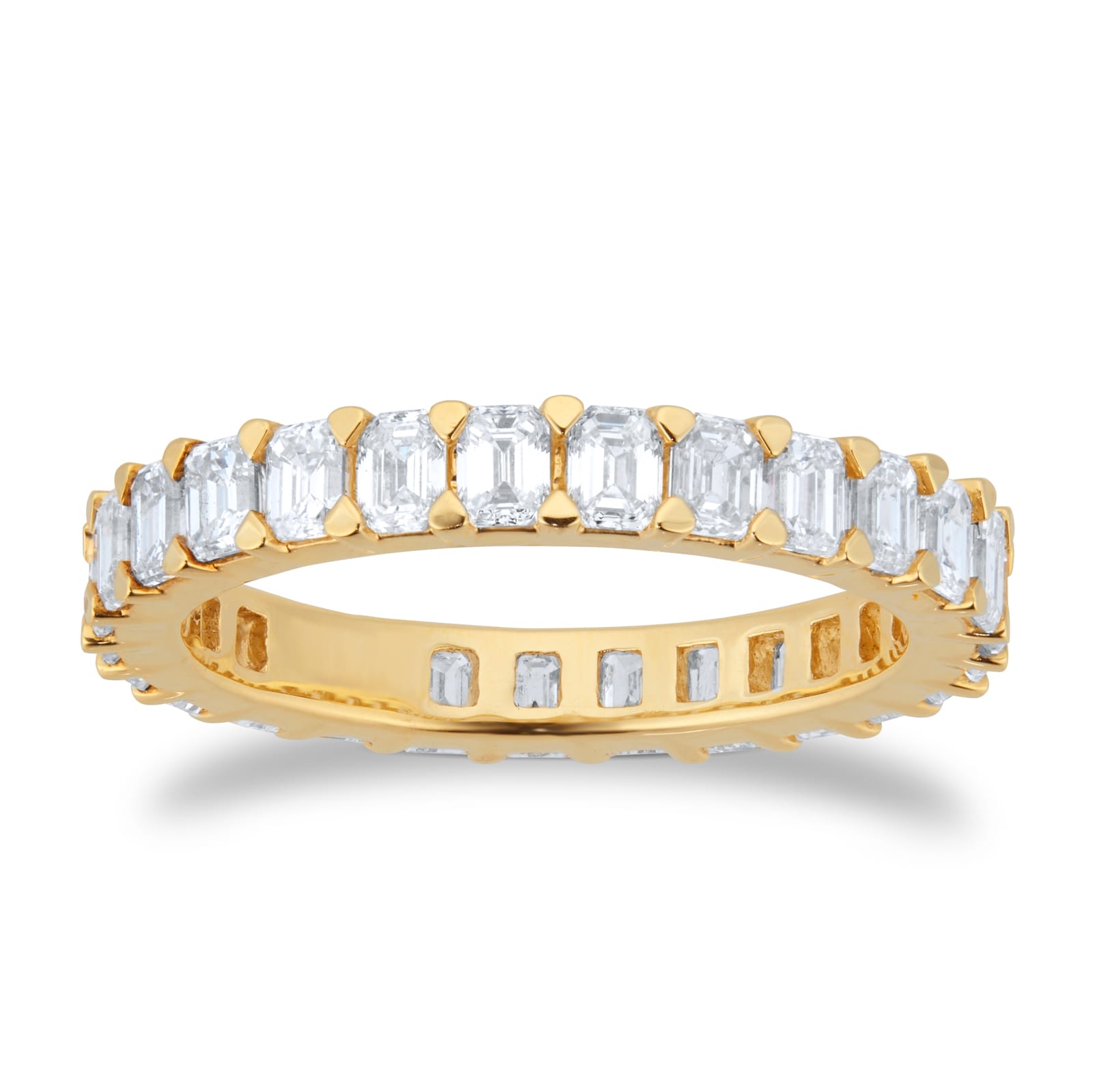 Goldsmiths 18ct Yellow Gold 2.00cttw Emerald Cut Diamond Full Eternity Ring Goldsmiths 18ct Yellow Gold 2.00cttw Emerald Cut Diamond Full Eternity Ring