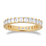 Best Luxury 
18ct Yellow Gold 2.00cttw Emerald Cut Diamond Full Eternity Ring
