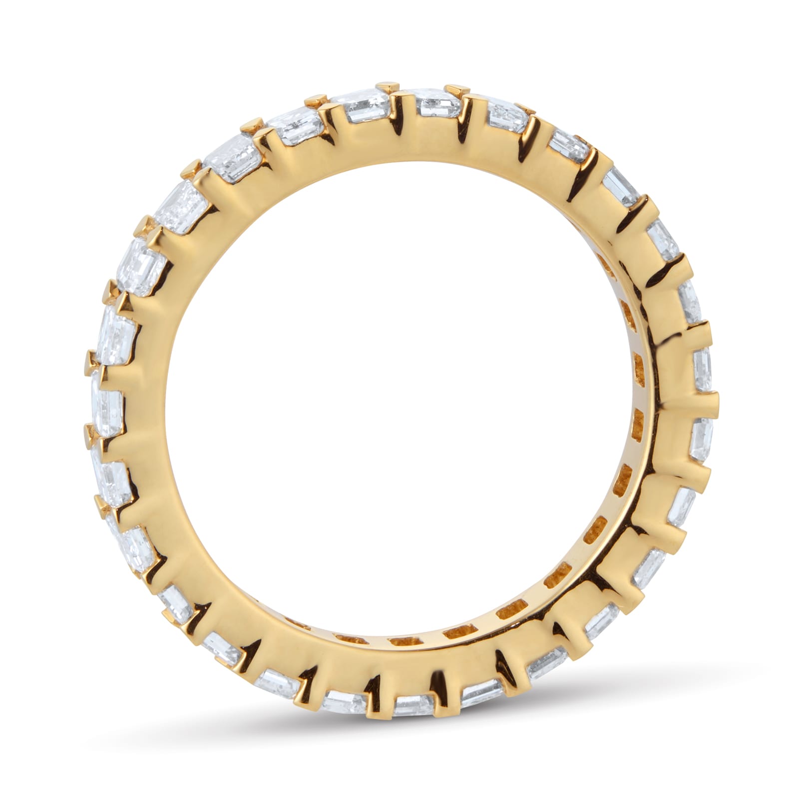 Goldsmiths 18ct Yellow Gold 2.00cttw Emerald Cut Diamond Full Eternity Ring Goldsmiths 18ct Yellow Gold 2.00cttw Emerald Cut Diamond Full Eternity Ring