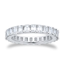 06507395 - Platinum 3.00cttw Emerald Cut Diamond Full Eternity Ring