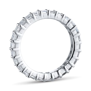 Goldsmiths Platinum 3.00cttw Emerald Cut Diamond Full Eternity Ring