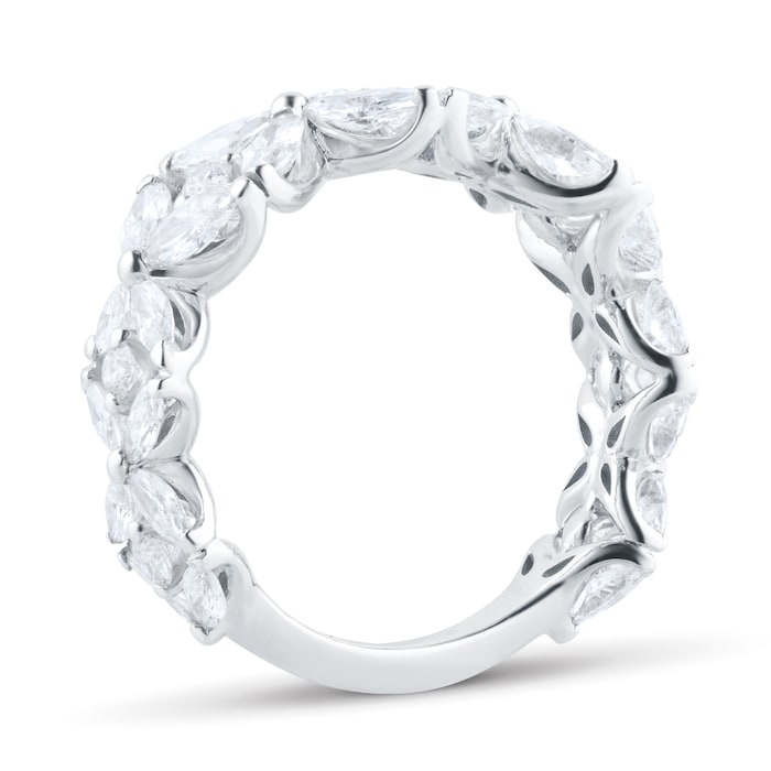 Goldsmiths 18ct White Gold 2.41cttw Marquise and Brilliant Cut Floral Eternity Ring