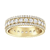 Goldsmiths 9ct Yellow Gold 1.44cttw Triple Row Claw Set Diamond Full Eternity Ring