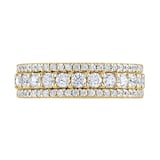 Goldsmiths 18ct Yellow Gold 1.44cttw Triple Row Claw Set Diamond Full Eternity Ring