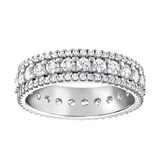 Goldsmiths Platinum 1.44cttw Triple Row Claw Set Diamond Full Eternity Ring