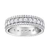 Goldsmiths 18ct White Gold 1.44cttw Triple Row Claw Set Diamond Full Eternity Ring