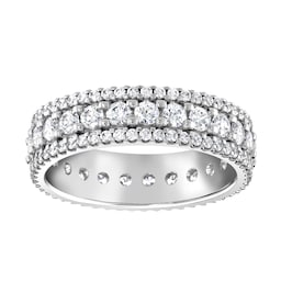 06507442 - 9ct White Gold 1.44cttw Triple Row Claw Set Diamond Full Eternity Ring