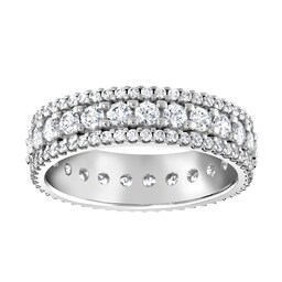06507444 - Platinum 1.44cttw Triple Row Claw Set Diamond Full Eternity Ring