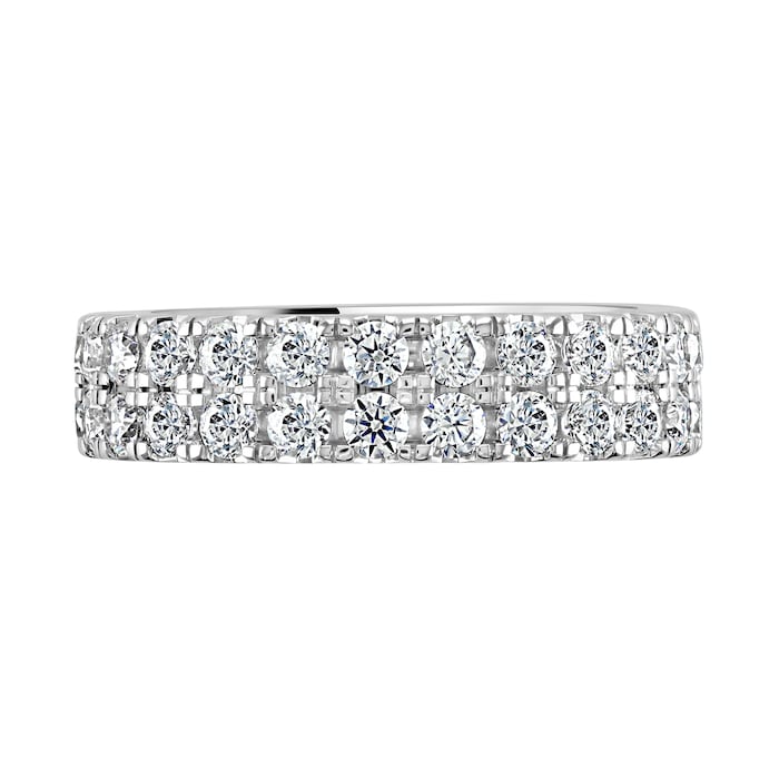 Goldsmiths 18ct White Gold 2.00cttw Double Row Claw Set Diamond Full Eternity Ring