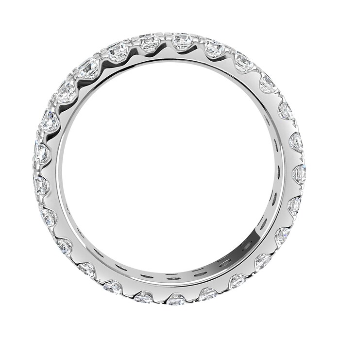 Goldsmiths 18ct White Gold 2.00cttw Double Row Claw Set Diamond Full Eternity Ring - Ring Size V