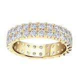 Goldsmiths 18ct Yellow Gold 2.00cttw Double Row Claw Set Diamond Full Eternity Ring