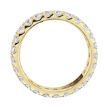 Goldsmiths 18ct Yellow Gold 2.00cttw Double Row Claw Set Diamond Full Eternity Ring