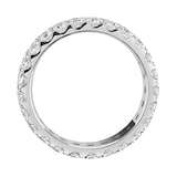 Goldsmiths 9ct White Gold 2.00cttw Double Row Claw Set Diamond Full Eternity Ring