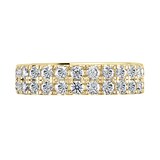 Goldsmiths 9ct Yellow Gold 2.00cttw Double Row Claw Set Diamond Full Eternity Ring