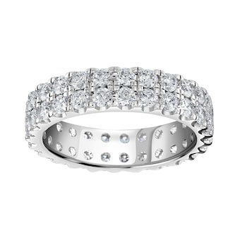 Goldsmiths Platinum 2.00cttw Double Row Claw Set Diamond Full Eternity Ring Goldsmiths Platinum 2.00cttw Double Row Claw Set Diamond Full Eternity Ring