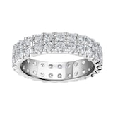 Goldsmiths Platinum 2.00cttw Double Row Claw Set Diamond Full Eternity Ring